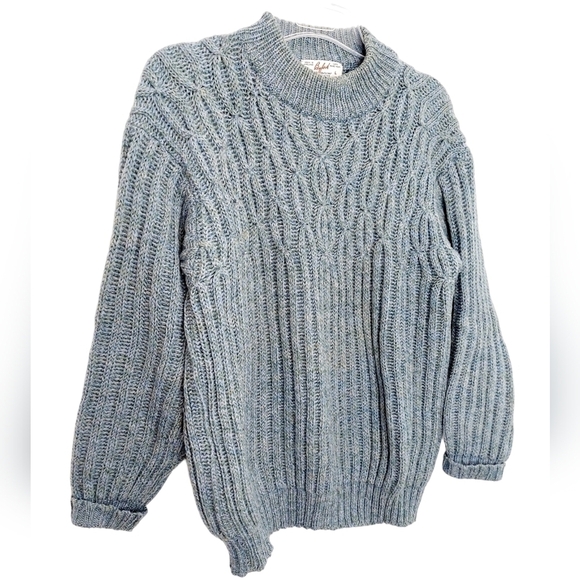 Vintage Byford 100% Wool Made in England Pullover Sweater Large Thick Cable Knit - Picture 4 of 12